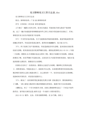 实习律师实习工作日志表.doc