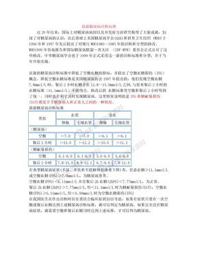 最新糖尿病诊断标准