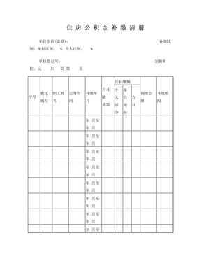 住房公积金补缴清册(2015)