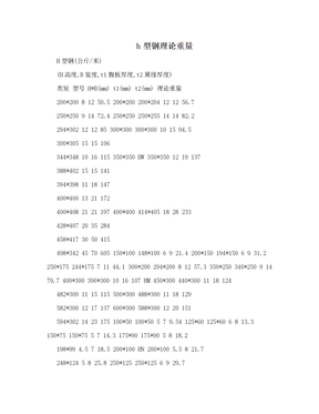 h型钢理论重量