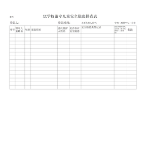 留守儿童安全隐患排查表