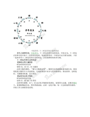 中医养生 十二时辰经络行走时间表