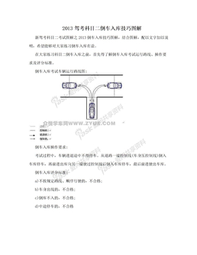 2013驾考科目二倒车入库技巧图解