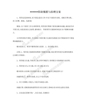 生产制造企业治理方案