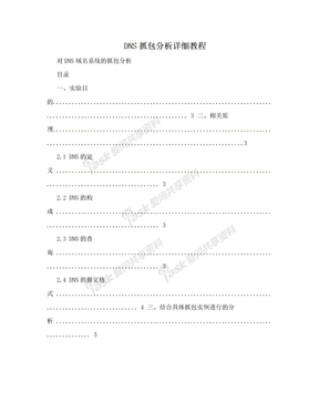 DNS抓包分析详细教程