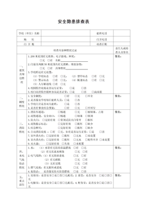 安全隐患排查表