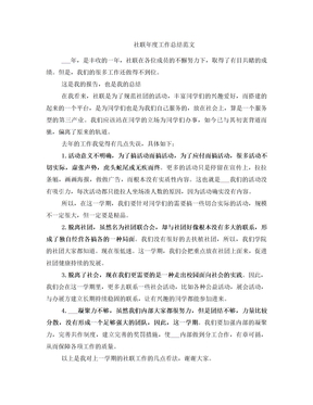 社联年度工作总结范文