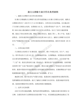 旗大豆种植专业合作社典型材料