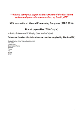 附件3-国际选矿会议论文格式3
