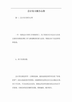 会计实习报告心得