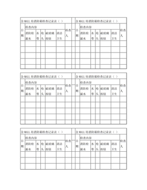 消防箱检查记录表