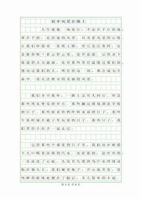 2019年初中风景在路上作文600字