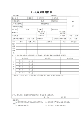 公司应聘简历模板