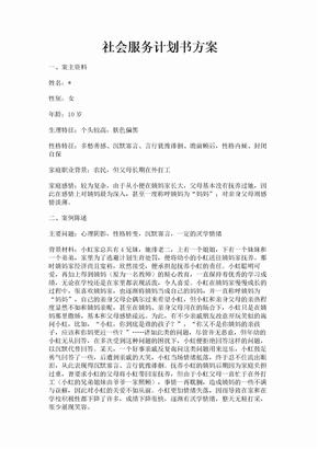 社会服务计划书方案
