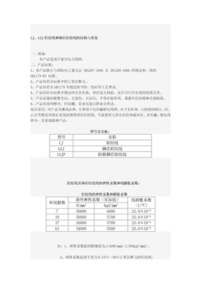 钢绞线钢芯铝绞线铝绞线重量表