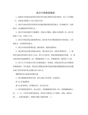 重点专科建设规划