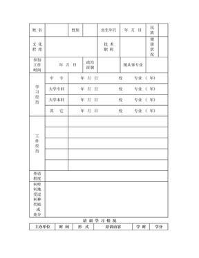 专业技术人员档案表