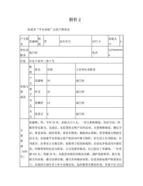 南门村平安家庭示范户评选