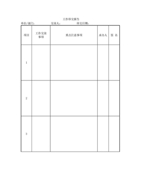 工作移交报告模版