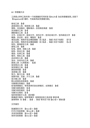 AI 快捷键大全