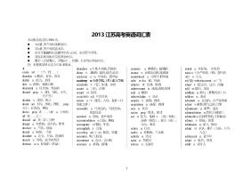 高考英语真题2013年江苏省高考英语词汇表