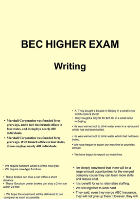BEC高级-写作