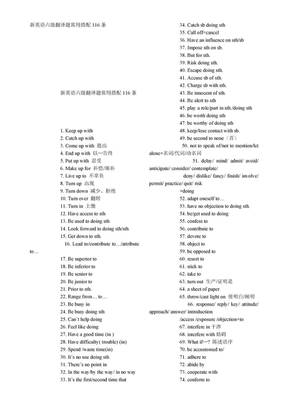 新英语六级翻译题常用搭配116条
