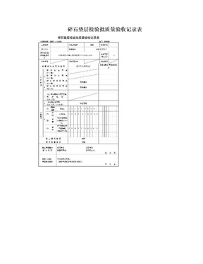 碎石垫层检验批质量验收记录表