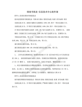 绩效考核表-信息技术中心软件部