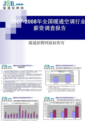 2007-2008年暖通空调行业薪资报告