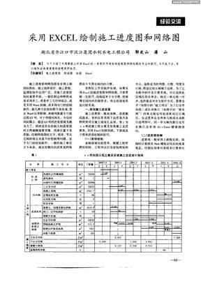 采用EXCEL绘制施工进度图和网络图