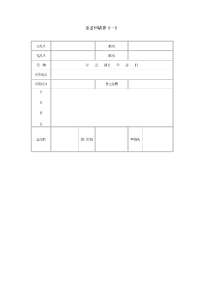 出差制度出差申请表（1）