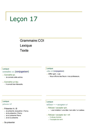 简明法语教程上册课件Lecon_17