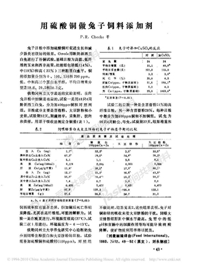 用硫酸铜做兔子饲料添加剂