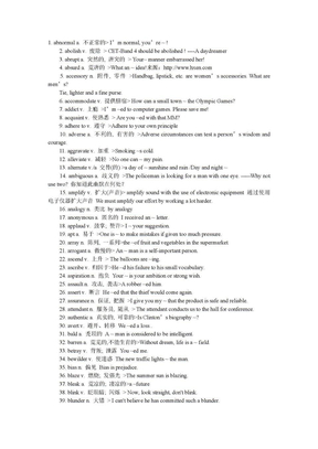 大学英语六级常用词汇