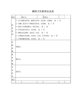 厕所卫生检查记录表