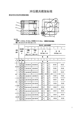 冲压模具模架标准