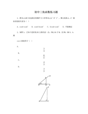 初中三角函数练习题