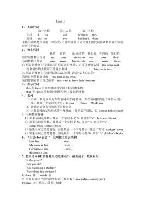 人教版初一上册英语笔记