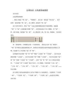 乐理知识-五线谱基础教程