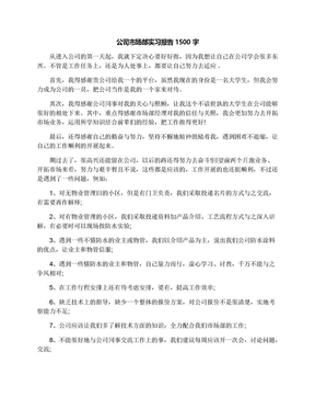 公司市场部实习报告1500字