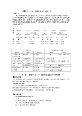 专题二 列强侵略与中国人民的反抗斗争