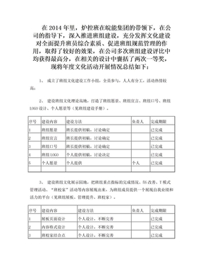 电力企业班组年度文化建设活动总结