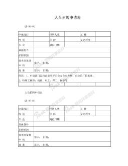 QR-06-01人员招聘申请表(定)