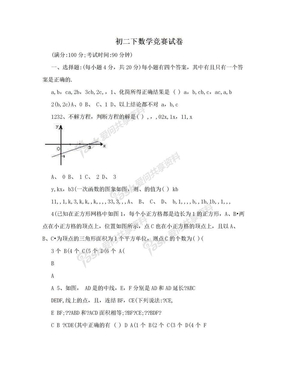 初二下数学竞赛试卷