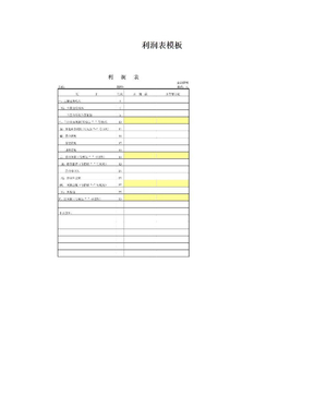 利润表模板