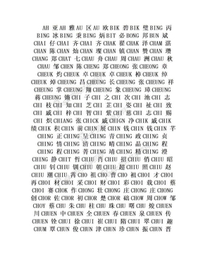 粤语拼音的姓名对照表