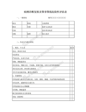 危险性评估表