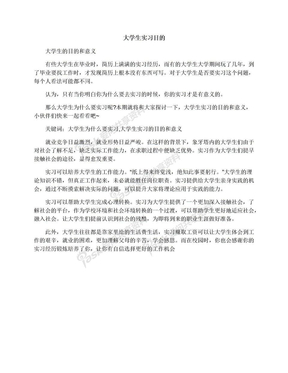 大学生实习目的