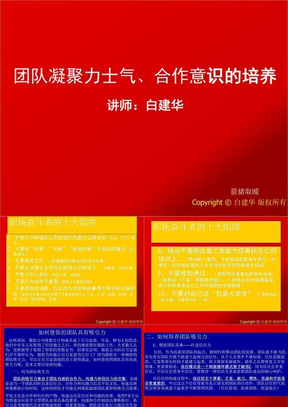 团队凝聚力士气合作意识培养